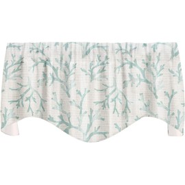Valances for Windows Valance Curtains Kitchen Window Valances or Living Room Window Treatments Turquoise Blue Curtains Beach Coastal Nautical Decor Coral Polyester 53 Inches x 18 Inches