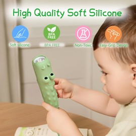 LEDHOLYT Kids Flashlight - Cute Silicone Alligator Toy Light with Adjustable Brightness, Safe & Durable Design, USB-C Charging, Birthday Gift for Ages 3+ Boys Girls Children