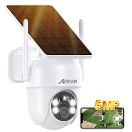 ANRAN Security Camera, Outdoor, Solar, Power Not Required, Security Camera, Wireless Outdoor, 5 Megapixels, No Construction Required, 5 Million Pixels, Enhanced 5 DBiWiFi, 360° Wide Angle Shooting,