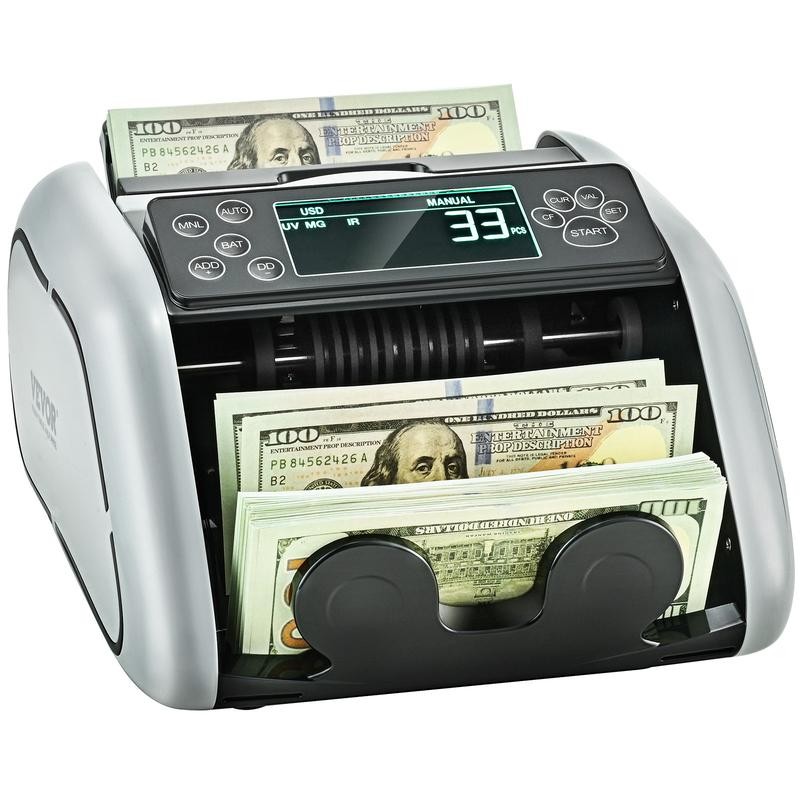VEVOR Money Counter Machine, Bill Counter with UV, MG, IR