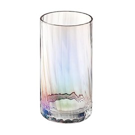 Godinger Glass Beverage Set Highball Tumbler Water, Juice Cup DOF – Monterey iridescent