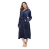 RONGTAI Womens Long Robes Plush Fleece Nightgown Thick Hooded Bathrobe