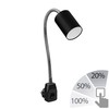 ledscom.de WAIKA GU10 Socket Lamp Gooseneck Switch Black with GU10