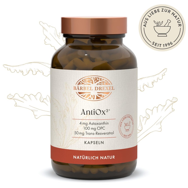 BÄRBEL DREXEL AntiOx³ Kapseln mit Astaxanthin, OPC, Trans-Resveratrol, Vitamin C