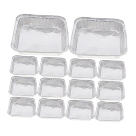 NOLITOY 30pcs Aluminum Foil Baking Trays Square Disposable Loaf Pans for Pies Fruit Tarts Quiches Even Heat Distribution Multipurpose Kitchen Bakeware