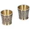 2pcs Embossed Pattern Retro Wine Cup Household Drinking Wine Glass