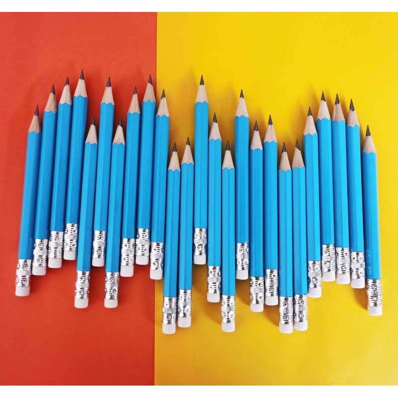 Adhere 25pcs Golf Pencils with earser Hexagon Wooden Pencils Graphite