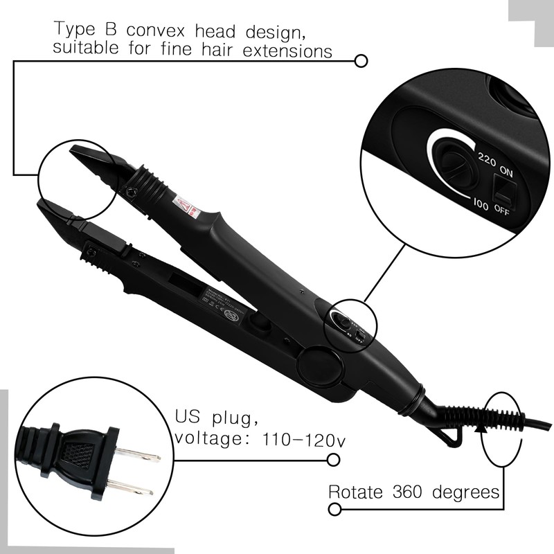 Lothee Hair Extension Tool with Keratin Glue Granule Beads, US