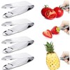 2Pcs Silver Stainless Steel Strawberry Huller Fruit Stem Remover Home