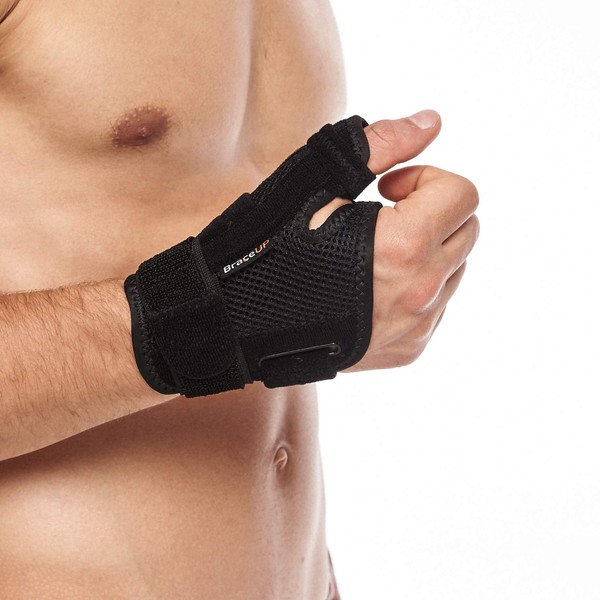 Thumb Splint Brace by BraceUP Right Left Hand Women and Men, Spica Splint, CMC Thumb Brace with Thumb Support, for Arthritis, Tendonitis, Carpal Tunnel Pain Relief and Thumb Sprain