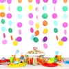Ainmto 52Ft Hängenden Papier Girlande Bunt,Regenbogen Rund Punkte Papier Deko
