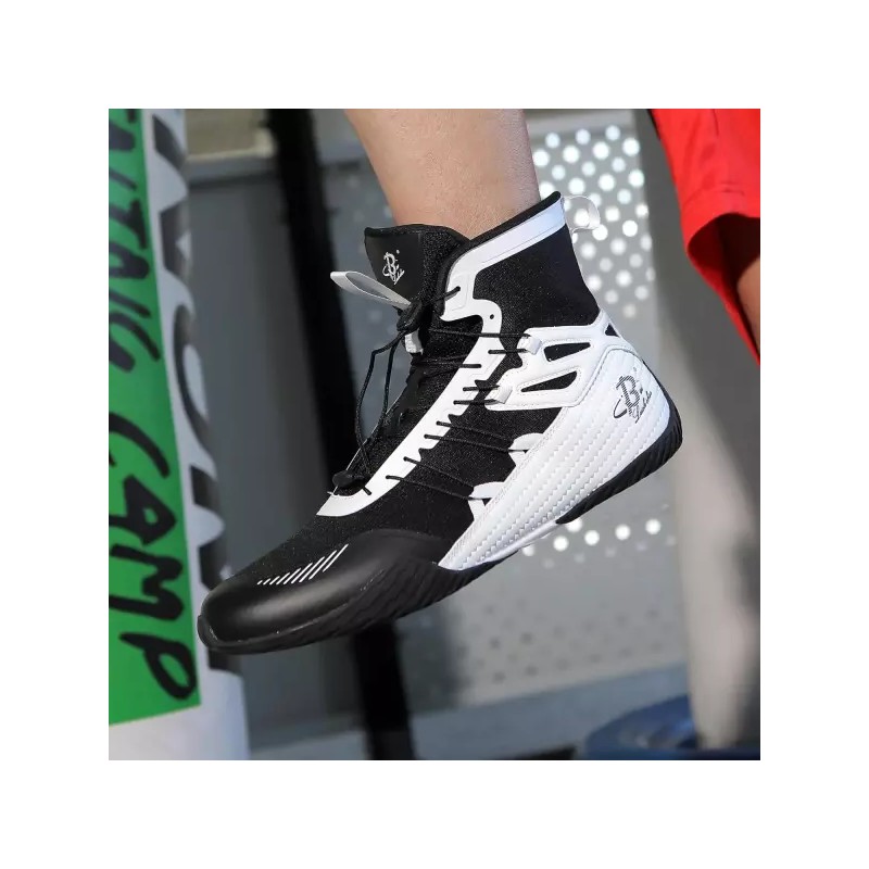 B LU SHOE 남성 복싱화 경량 하이탑 트레이닝화 스트링 ？