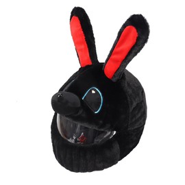 GUDITEM Motorcycle Helmet Cover Cute Small Dog for Full Face Decoration Dust Cap for Rides and Gifts (Black)