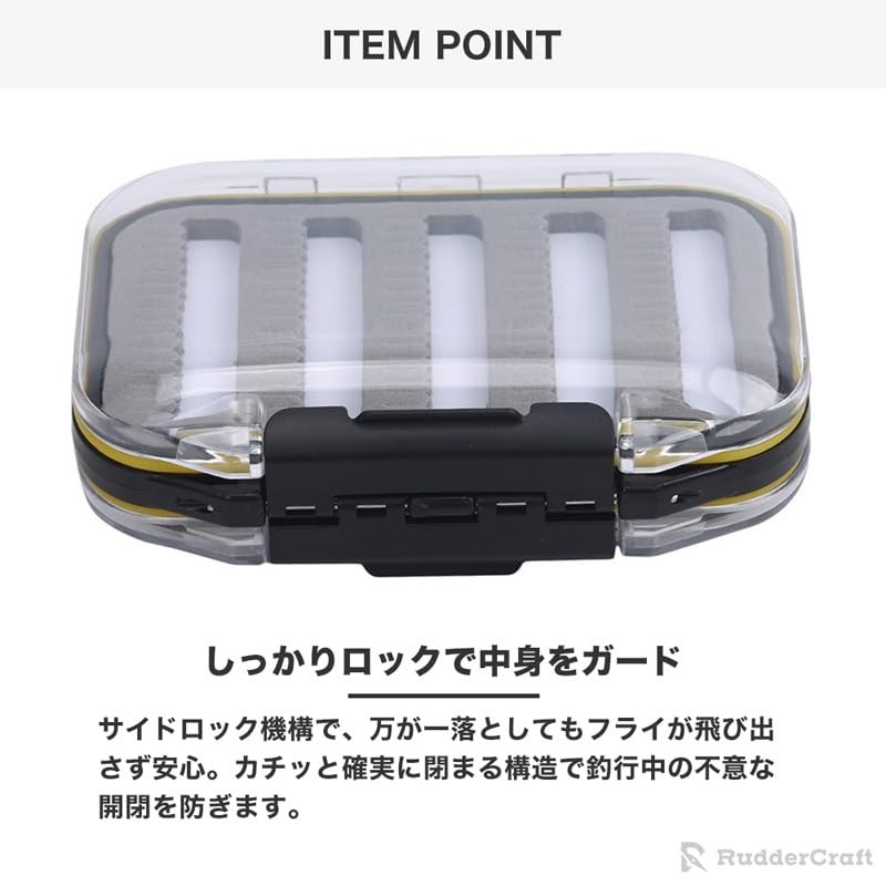 Waterproof Fly Case, Double Clear Lid, Double Sided Slit Storage,