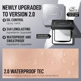 CARSLAN Polvos De Enfoque Suave Black Magnet Polvos Fijadores Compactos Translúcidos Resistentes Al Agua De Larga Duración 24 Horas Maquillaje Compacto Que Difumina La Grasa 01 Rosa Para Pie