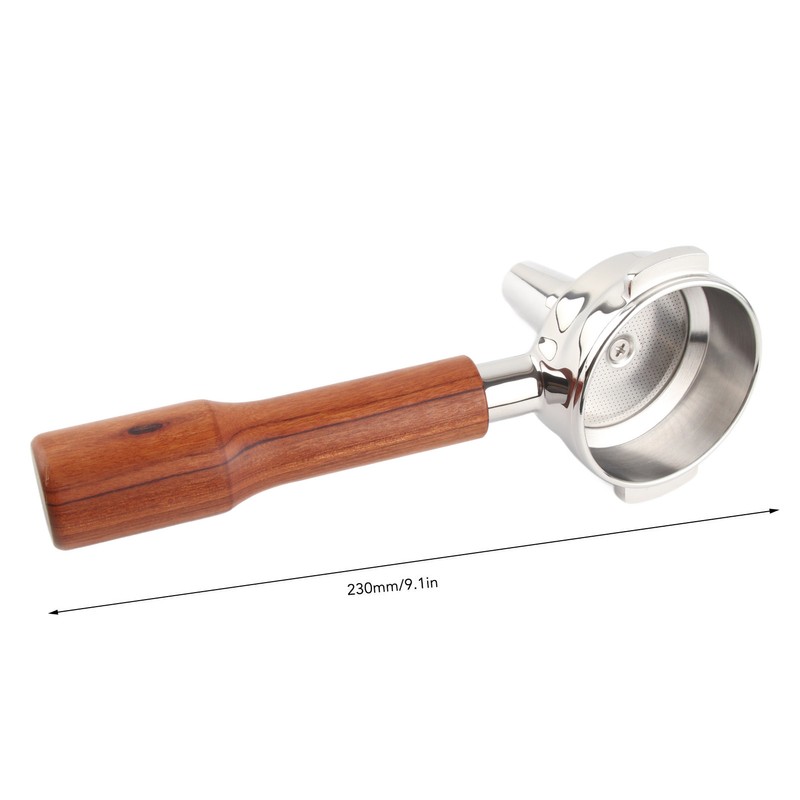 58mm Portafilter Single Head Extraction Solid Wood Handle Stainless Steel