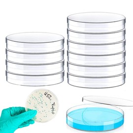 Plastic Petri Dish, Pack of 10 Petri Dishes Sterile, Transparent Sterile Petri Dishes, Plastic Petri Dishes with Lid for Laboratory, Plants, Cells, Tissue, Petri Dish, Laboratory Accessories (90 mm)