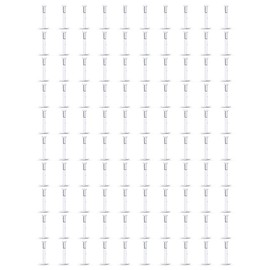 Heienngy 8MM 100PCS 16G Clear Push Top Piercing Retainers 2mm Flat & Ball Top Bioflex Lip Rings Plastic Acrylic Labret Retainer for Women Men 16 Gauge Earrings Studs 6mm 8mm 10mm Bar Length