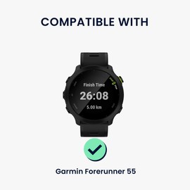 kwmobile Braided Silicone Strap Compatible with Garmin Forerunner 55 Strap - Replacement Watch Band - Dark Blue