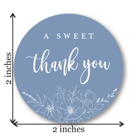 2" Round A Sweet Thank You Wedding Favor Stickers (Set of 40 Labels) (Blue)