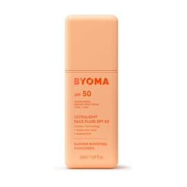 BYOMA SPF 50 Face Fluid – Ultra-Lightweight Facial Sunscreen for All Skin Tones – Luminous Glow, No White Cast – SPF Moisturizer Strengthens Skin Barrier – 1.69 fl.oz
