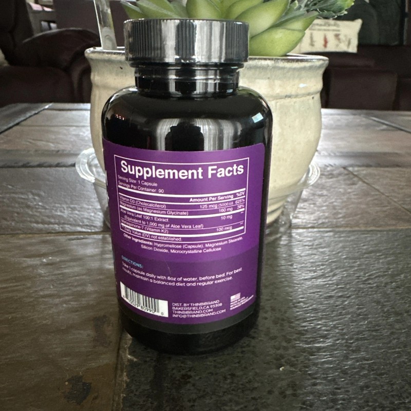 THINBI Magnesium Glycinate 1160mg + Aloe Vera, D3 & K2