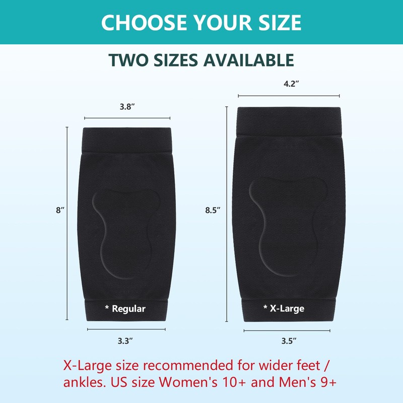 Promifun Achilles Tendon Heel Protector - Compression Padded Sleeve Socks