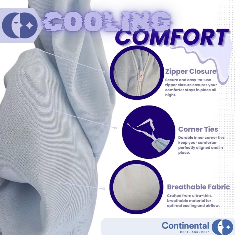 Arctic Dreams Cooling Duvet Protector with Zipper Closure by Continental