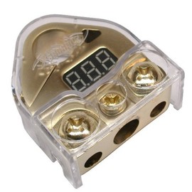XScorpion RED LED Digital Voltage Meter 24K Gold Finish Battery Terminal With Cover