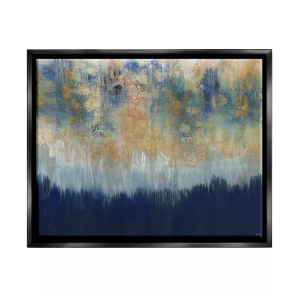 Stupell Industries Abstract Gold Blue Textured Surface Painting, Design by