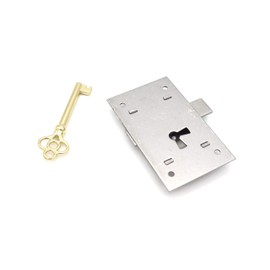 Antique Cabinet Lock with Key Drawer Lock with Key Flush Mount Lock Non Mortise Lock Antique Furniture Door Lock with Key Antique Reproduction Large Antique Lock