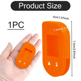 Jawfait Remote Case for Viper, Soft Silicone Car Key Case Shell, Protective Fob Cover with Button, Non-Toxic Keyless Entry Remote Control Replacement for Viper #4706 5706 7351V 7752V 7756V (Orange)