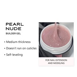 Sincero Salon Pearl Nude Builder Gel for Nails - Hard Gel Builder for Extension - Nail Strengthener for Weak Nails - LED UV Nail Builder - Nail Repair - Use with Nail Forms - Nail Hardener Gel 15 ml