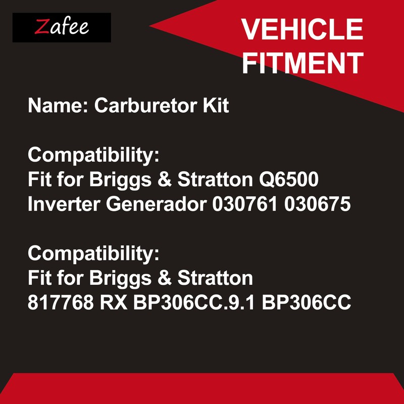 Zafee Carburetor Carb Kit Fit for Briggs & Stratton Q6500