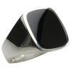 Solid Sterling Silver Signet Ring with Onyx, Silver