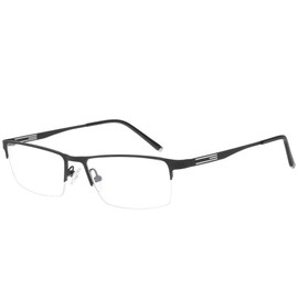 Jcerki Black Half Frame Business Bifocals Reading Glasses 1.25 Men Women Fashion Light Bifocals Reading Eyeglasses
