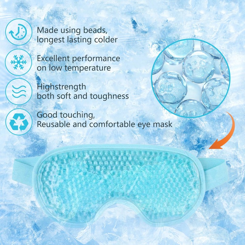 Eye Mask Cooling Glasses Reusable Cooling Eye Mask for Dark