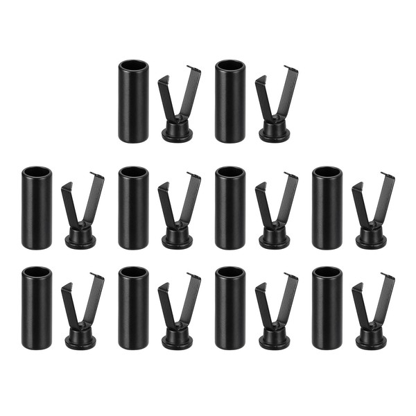 sourcing map 10Pcs Shoelace Tips Alloy Shoelace Head, Electrophoretic Black