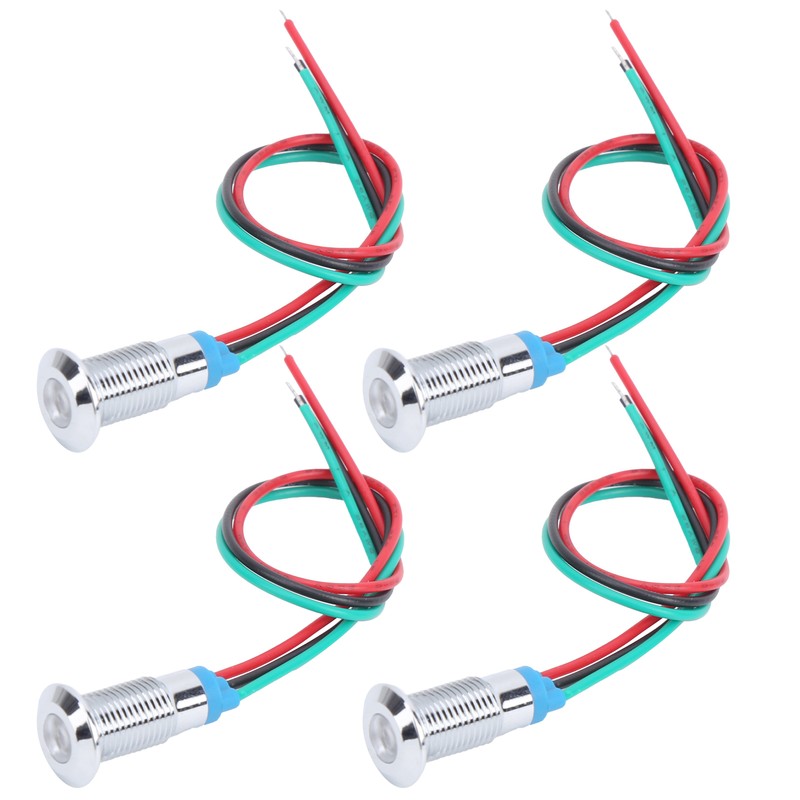 4 Sets PreWired Round LEDs Waterproof 2Color Signal Light Common