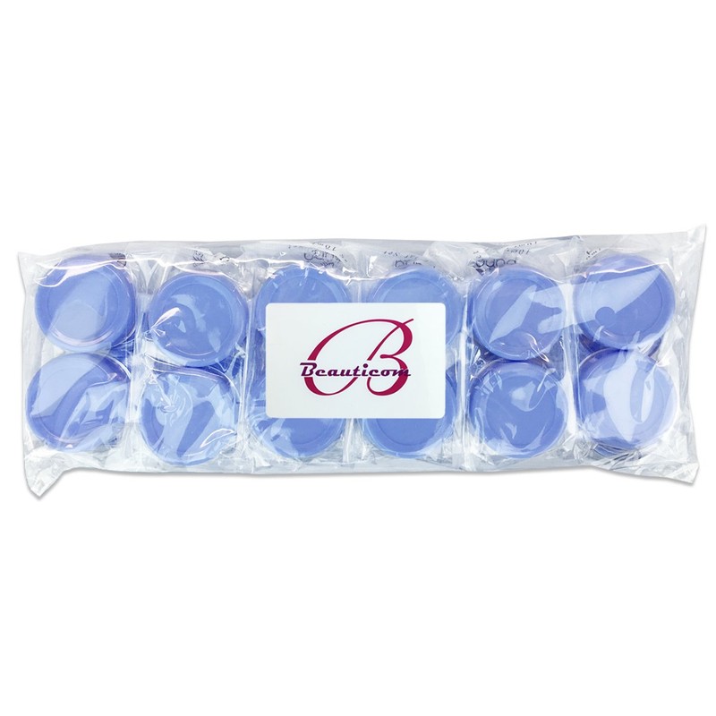 Beauticom® 12 Pieces 10G/10ML Clear Plastic Jars with Lavender Blue
