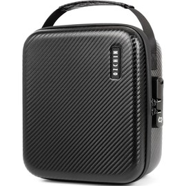 OZCHIN Smell Proof Portable Protection Hard EVA Bag With Combination Lock Bag Storage Case Container Travel Protective Carrying Storage Bag Military Tactical - Color: Black