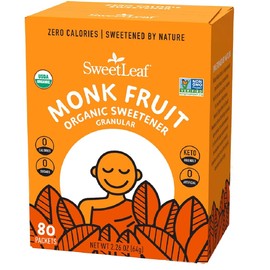 Sweetleaf Monk Fruit Organic Sweetener Granules 80 Packets