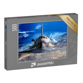 puzzleYOU: Puzzle 500 Pieces "The Space Shuttle Launches From Earth into Space Stars and Planet in the Background Atmosphere"