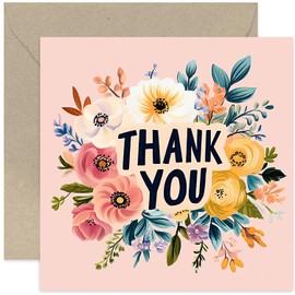Botanical Thank You Card for Female Friend - Bold Colourful Floral Graateful For You Card, Support, Help, Encouragement - For Sister Colleague Mother Grandma Doctor Dentist Teacher