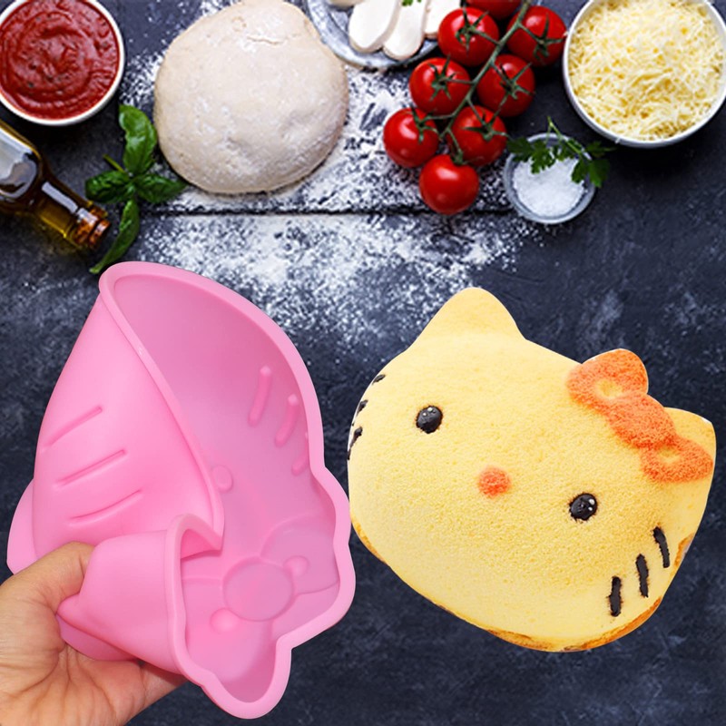 Yedadone 6 Inch Cute Cat Silicone Fondant Cake Mold -
