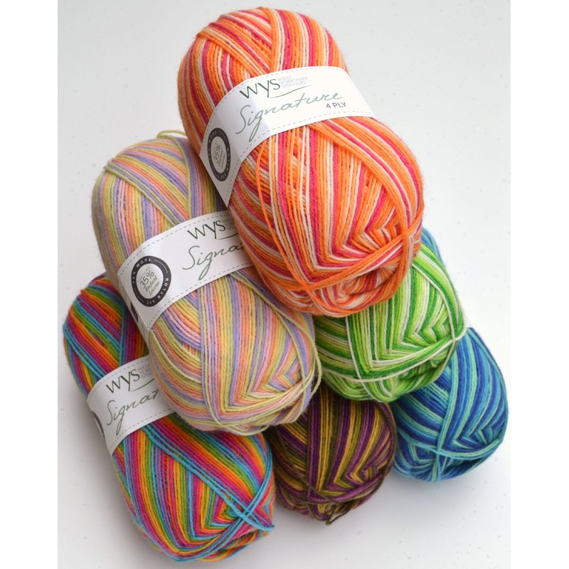 'WYS Sock Wool BLUEF Aced Leicester Wool "Signature 4ply Cocktail