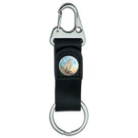 GRAPHICS & MORE Ring-tailed Cat Keychain with Leather Fabric Belt Clip-On Carabiner