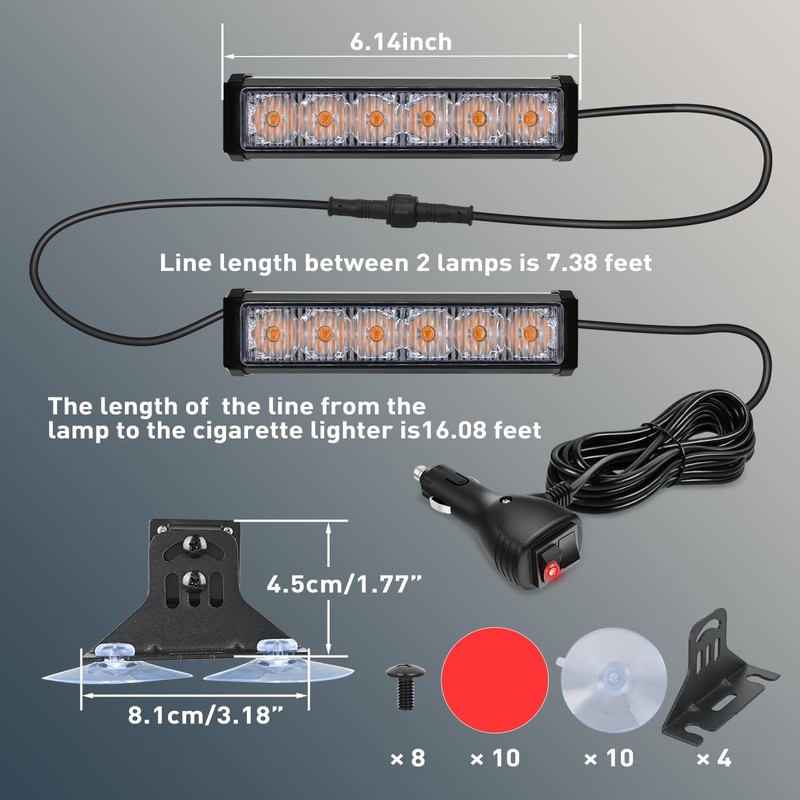 Nilight 12LED Emergency Strobe Traffic Advisor Light Bar 2 in