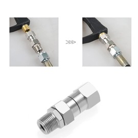 The Lord of the Tools 3/8 inch NPT-M Thread Pressure Washer Swivel Metal Pressure Washer Hose Swivel Fitting Stainless Steel Pressure Washer Swivel Fitting for Eliminates Hose Kinks