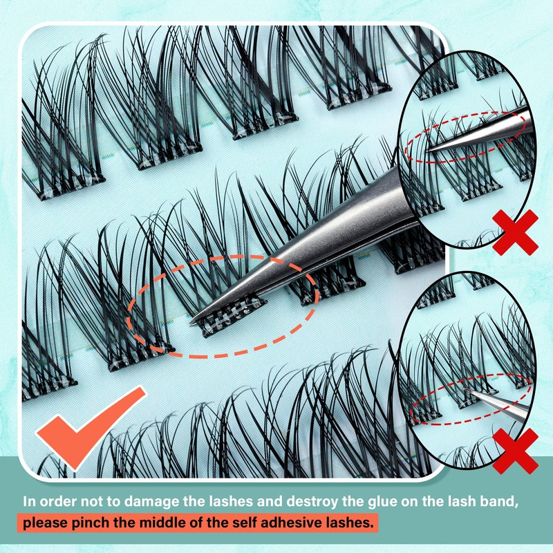 Zegaine Self Adhesive Eyelashes Natural Self Adhesive Lash Clusters Wispy